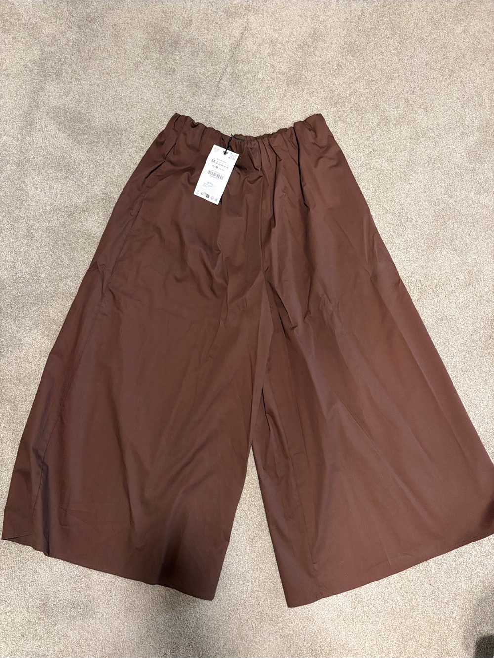 Zara Wide-Leg Pants in Brown